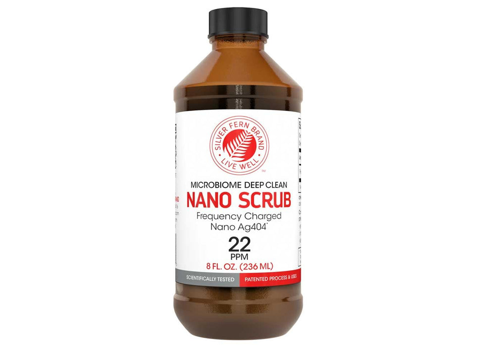 Nano Scrub by Silver Fern Brand - 1 Bottle - 48 Servings - Frequency Activated Nano Ag4O4 - Liquid