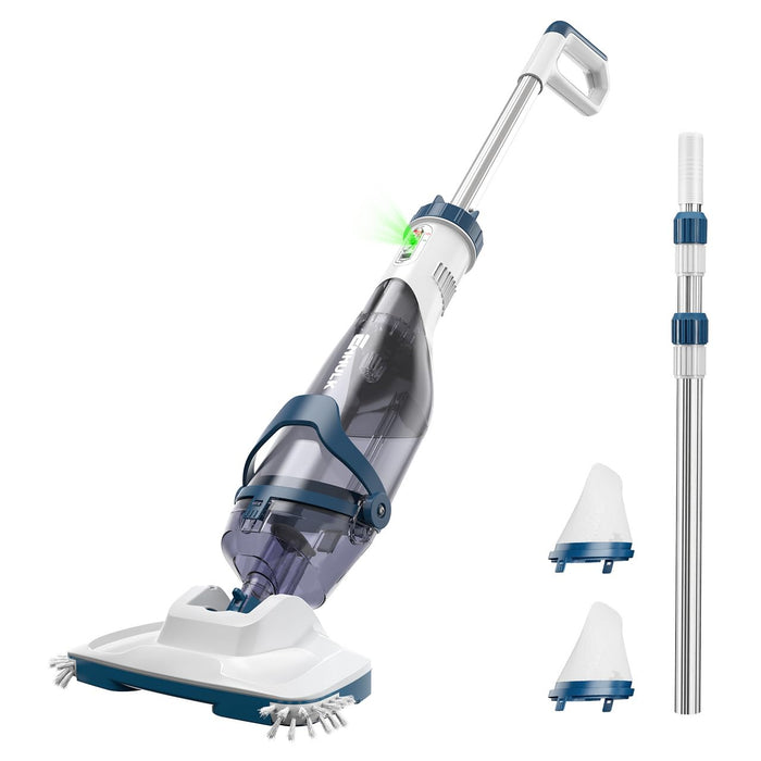 ENHULK Pro Cordless Pool Vacuum - 18.5 GPM Powerful Suction, 70min Runtime & 13.4" Wide Head, XL Capacity Handheld Rechargeable Pool Cleaner for Inground/Above Ground Pools with Telescopic Pole, PC18