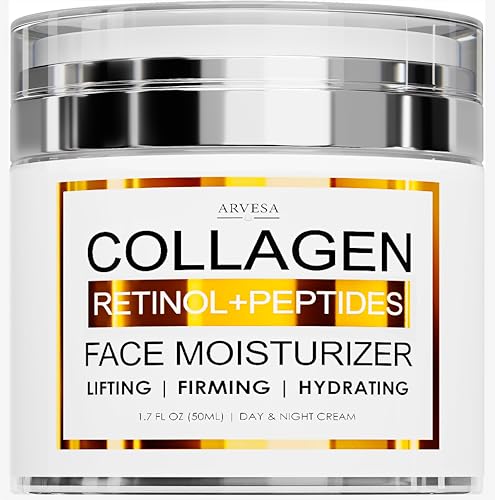 Collagen Cream - Anti Aging Face Moisturizer - Wrinkle Cream for Women and Men with Retinol, Peptides and Hyaluronic Acid - Day and Night - Best Facial Moisturizer - Neck & Décolleté