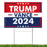 Trump Vance 2024 Yard Sign Rally Handheld with H-Stakes,Double Sided 18x12 Inch Trump Vance Signs,Patriotic Design President Trump Vance Lawn Sign Outdoor