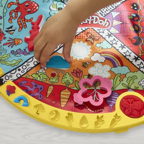 Play-Doh Fold & Go Playmat Starter Set with 19 Accessories, Preschool Toys for 3 Year Old Girls & Boys & Up, Kids Arts & Crafts