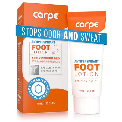 Carpe Antiperspirant Foot Lotion, A dermatologist-recommended solution to stop sweaty, smelly feet, Helps prevent blisters, Great for hyperhidrosis