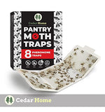 Cedar Hyde Pantry Moth Traps 8-Pack with Pheromones | Long Lasting, Safe, Non-Toxic & No Insecticides | Sticky Glue Pheromone Trap for Kitchen Pantry Moths | U.S.A. Seller
