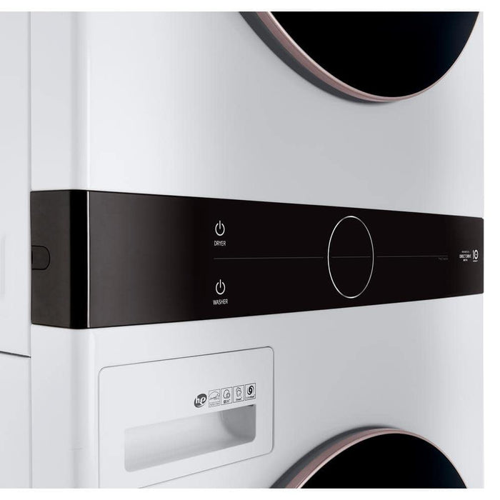 LG WKE100HWA WashTower Stacked Smart Laundry Center 4.5 Cu.Ft. Front Load Washer & 7.4 Cu.Ft. Electric Dryer in White