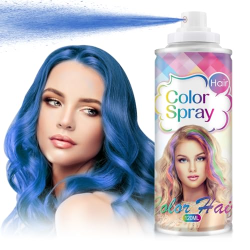 Temporary Hair Color Spray, Temporary Hair Color Wax, Washable Hair Wax Dye Pomades Disposable Natural Hair Strong Style for Christmas Party,Hollowen,Cosplay (Blue)