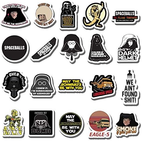 20 PCS Stickers Pack Spaceballs Aesthetic Vinyl Colorful Waterproof for Water Bottle Laptop Bumper Car Bike Luggage Guitar Skateboard