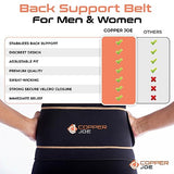 Copper Joe Back Brace for Lower Back Pain Relief, Back Support Belt Men and Women With Adjustable Black Velcro Lumbar Support Belt for Sciatica (Large/X-Large)