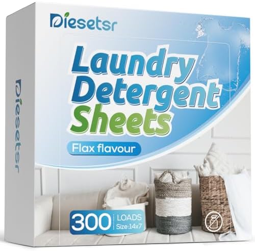 Laundry Detergent Sheets 150 Counts Travel Laundry Sheet CO-friendly, 300 Small Loads Plastic-Free Clothes Washing Soap-Fresh Linen