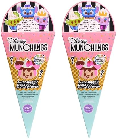 Just Play Disney Munchlings Single Serve Scented Collectible Plush 2-Pack, Kids Toys
