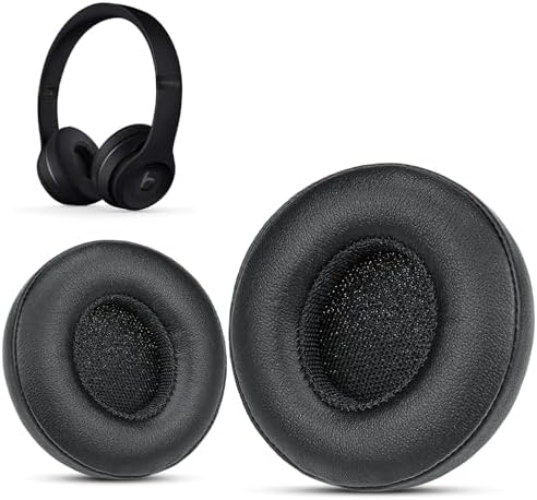 Krone Kalpasmos's Beats Solo 3 Earpads Replacement, Beats Solo 2 Earpad Replacement, Premium Protein Leather Memory Foam with Kits, Superb Comfortable – Black