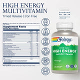 SOLARAY High Energy Multivitamin, No Iron, 1/Day, Timed-Release Formula, Whole Food & Herb Base 120 VegCaps