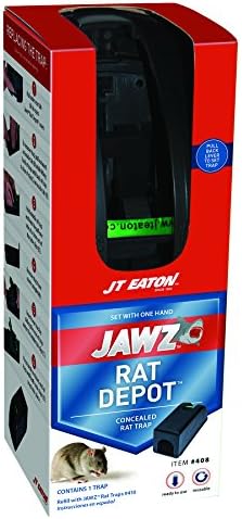 JT Eaton 408 Jawz Depot Covered Rat and Chipmunk Traps, Durable, Reusable Snap Trap for Safe Indoor Pest Control, 1 Pack