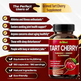 Tart Cherry - 23,000mg with Turmeric, Ginger, Elderberry - Joint Support & Muscle Recovery - Made in USA (180 Count (Pack of 1))