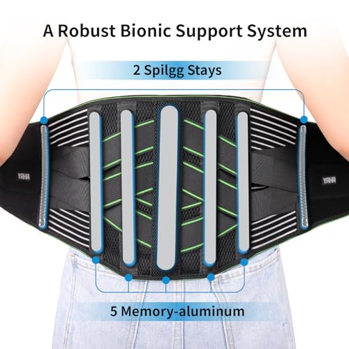 YAHA Back Brace for Lower Back Pain Relief for Women/Men with Lumbar Pad, Back Support Belt with 7 Stays for Heavy Lifting, Sedentariness, Breathable Lumbar Support for Herniated Disc, Sciatica - XL