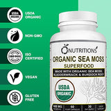 O NUTRITIONS Organic Sea Moss Superfood Made with Irish Sea Moss, Burdock Root, and Bladderwrack -Seamoss Raw Alkaline Supplement