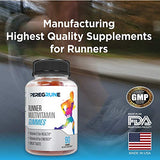 PEREGRUNE Runner Multivitamin Gummies - Daily Vitamin for Running with Vitamins A, C, D, E, and B Complex – 50% Less Sugar – Antioxidants, Recovery, Endurance, and Energy Gummy – Certified Running Sup