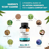 Sandhu's 15 Day Gut Cleanse Colon Detox for Women & Men| Supports Colon Cleansing & Digestive Health| Senna, Cascara Sagrada, Psyllium Husk & Probiotics| 30 Capsules Dietary Supplement,15 Days Supply