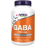 Now GABA 750 mg 200 Veg Capsules