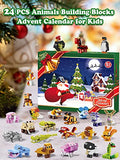 Animal Building Blocks - Advent Calendar 2024 Boys Including 24 Animals Christmas Toys Countdown Calendar for Girls Age 4-8 Years Old - Christmas Stocking Stuffer - Christmas Gifts for Kids Children