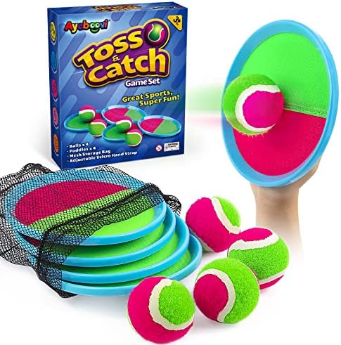 Ayeboovi Toss and Catch Ball Game Outdoor Toys for Kids Games Beach Pool Toys Outdoor Yard Games for 3 4 5 6 7 8+ Year Old Boys Girls Birthday Valentine's Day Gift Easter Basket Stuffers (Upgraded)