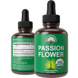 USDA Organic Passion Flower Extract Vegan Liquid Drops with High Bioavailability For Women and Men. Organic Passionflower Supplement With Zero Sugar and Gluten Free. For Calm, Relaxation Support.