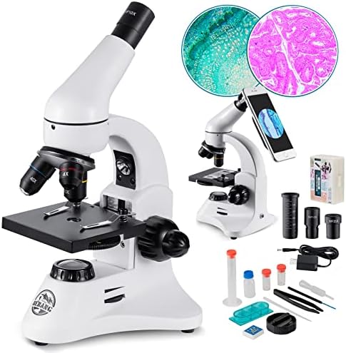 100X-2000X Microscope for Adults, Professional Biological Optical Microscopes with Prepared Slides School Home Lab Education Gifts for Kids Students Beginners