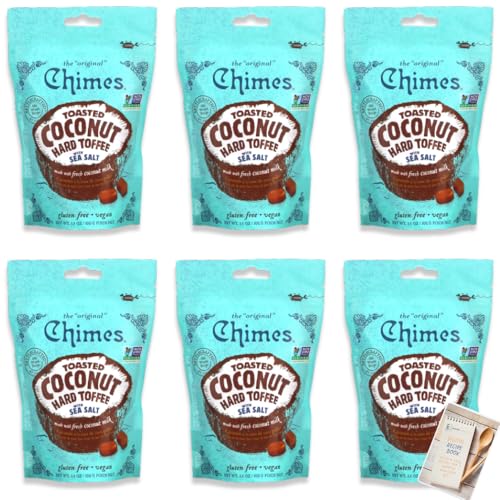 Chimes Toasted Coconut Hard Toffee with Sea Salt - The Original Non-GMO, Gluten Free, Vegan Hard Candy, Dairy Free, Made with Fresh Coconut Milk and Real Cane Sugar (Pack of 6 x 3.5 oz)