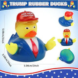 party greeting 6Pcs Donald Trump Duck Update 2024 Trump Rubber Duck for President MAGA New Funny Baby Bath Duckies Toy for Trump Supporter Election Ducking Baby Shower Kids Adults Men Gift