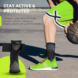 GARNO Ankle Brace Compression Sleeve with Adjustable Straps, Arch Support & Foot Stabilizer, Elastic Wrap for Plantar Fasciitis, Achilles Tendonitis Recovery, Sports Bandage Sock; Men, Women