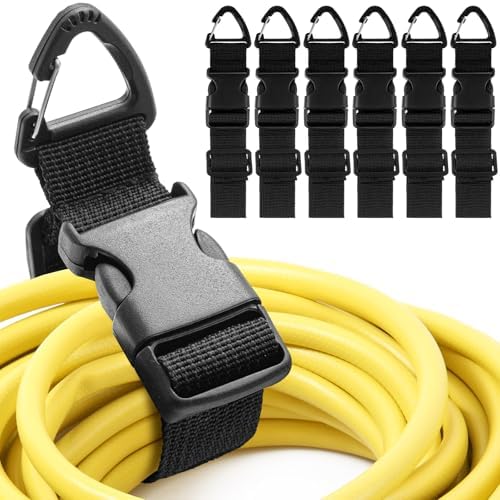 6 Pack 1.5 x 22Inch Adjustable Extension Cord Holder Organizer with Triangle Clips Heavy Duty Storage Straps Extension Cord Hanger for Men Workshop and Garage Organization and Storage