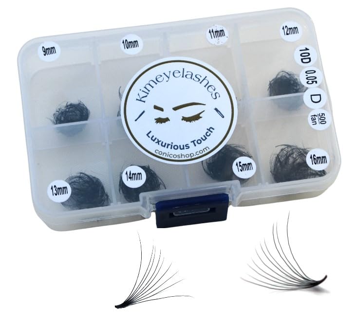 5D Premade fans Wispy lashes 500 Fans 0.07 Mixed Lengths Volume loose Fans C D Curl Handmade Fan eyelash extensions Kimeyelashes promade fan (Curl D - 10D 0.05)