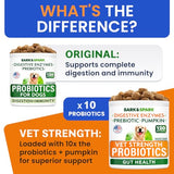 Bark&Spark Vet Strength Dog Probiotics Chews & Digestive Enzymes for Allergies Itchy Skin - Dogs Digestive Health - Gas, Diarrhea, Constipation Relief Pills - Prebiotics for Dogs Gut Health (120 Ct)