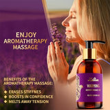 Premium Massage Oil - Warming Massage Oil with Vitamin E, Sweet Almond, Argan, Jojoba & Grapeseed Oils - Calming Massage Oils for Massage Therapy - Aromatherapy Delights for Body & Skin