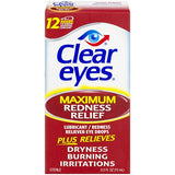 CLEAR EYES Maximum Redness Relief Eye Drops | Relieves Drying, Burning & Irritations | 0.5 Ounce per Box | 6 Boxes Total