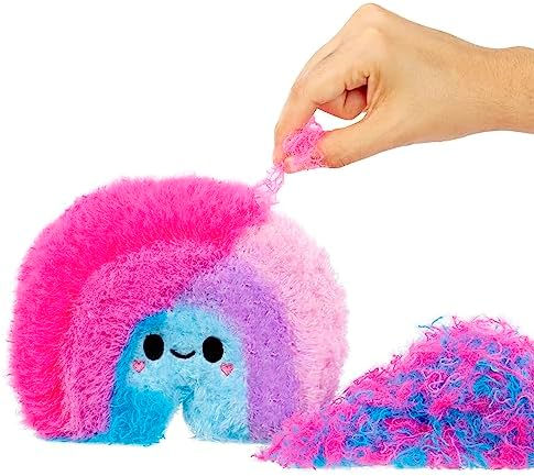 Fluffie Stuffiez Rainbow Small Collectible Feature Plush - Surprise Reveal Unboxing with Huggable ASMR Fidget DIY Fur Pulling, Ultra Soft Fluff