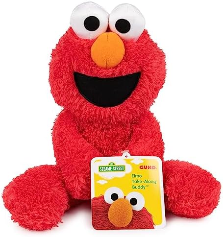 GUND Sesame Street Official Elmo Take Along Buddy Plush, Premium Plush Toy for Ages 1 & Up, Red, 13”