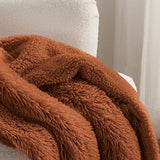 Bedsure Soft Burnt Orange Twin Blanket for Bed, Fluffy Fuzzy Blankets Twin Size for Couch, Sofa, Cozy Plush Sherpa Fleece Faux Fur Blanket, Thick Warm Christmas Blanket Gifts for Women, Men, 60x80