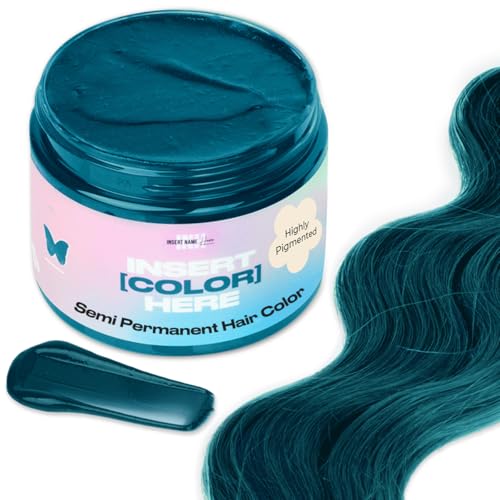 INH Semi Permanent Hair Color | Color Depositing Conditioner, Aquamarine Hair Dye | No Bleach No Peroxide Temporary Blue Green Tint for Women, Men | Vegan, Ammonia Free, Sulfate Free, Ready to Use 6oz