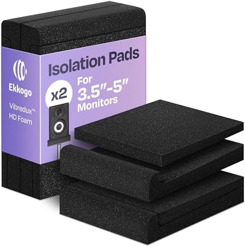 Pair of Studio Monitor Isolation Pads Premium Acoustic Foam to Elevate Audio Ideal Speaker Foam for 3-4.5 Inch Speakers Enhanced with Vibredux HD Foam for Superior Isolation