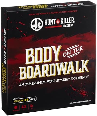 Hunt A Killer: Body On The Boardwalk, Catch the Amusement Park Killer, Interactive Unsolved Mysteries Game, Mystery Box for Game Night, Murder Mysteries Card, Puzzle & Board Games, For Ages 14+