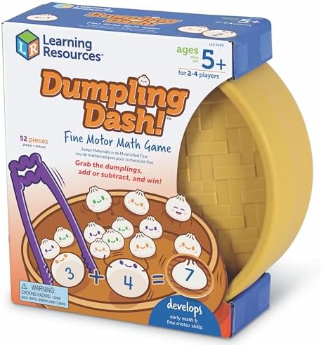 Learning Resources Dumpling Dash! Fine Motor Math Game, Kindergarten Homeschool, Math Games, Kindergarten Toys, Ages 5+