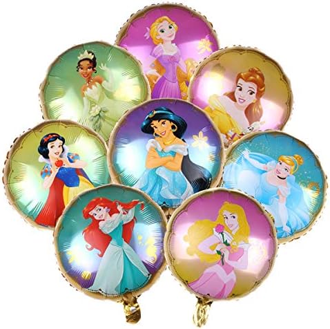 Princess Balloons Bouquet ，Princess Party Supplies Balloon Bouquet Decorations with 8 Princesses