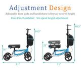 Aojin Knee Scooter, Steerable Knee Walker Economical Knee Scooters for Foot Injuries Best Crutches Alternative Blue