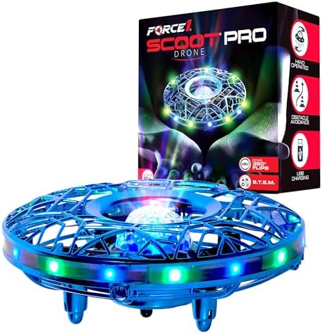 Force1 Scoot Pro Hand Operated Drone for Kids or Adults- Induction Hands Free Motion Sensors Mini Drones with Bright LED Projection, 360 Flips, Easy Indoor Small UFO Flying Orb Ball Drone Toy for Boys Girls