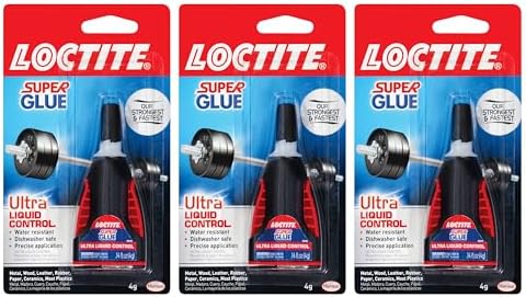 Loctite Super Glue Ultra Liquid Control, Clear Superglue, Cyanoacrylate Adhesive Instant Glue, Quick Dry - 4 g Bottle, 3 Pack
