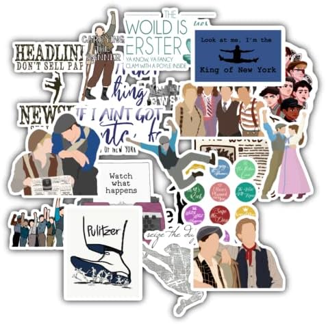 20 Pcs Stickers Packs Newsies Vinyl Decal Aesthetic Colorful Sticker Waterproof for Water Bottle Laptop Computer Phone Luggage Car Skateboard Bumper