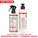 Carol’s Daughter Hair Milk Refresher Spray and 4 in 1 Combing Creme Hair Detangler Gift Set for Natural Curly Hair Providing All Day Definition & Frizz Control – made with Agave Nectar and Olive Oil