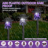 Qualirey Solar Bug Zapper Outdoor 2 in 1 Solar Mosquito Fly Killer Waterproof LED Insect Zapper and Lighting Mosquito Repellent Lamp for Outdoor Garden Patio Yard Lawn (White and Purple Light)