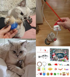 2024 Cat Advent Calendar 2024 Christmas Countdown Calendar for Kitten Toys 24 PCS Cat Feather Teaser and Ball Bells 24 Days Xmas Countdown Gifts for Kitten for Cat Lovers