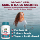 MaryRuth Organics Hair Skin and Nail | USDA Organic | Biotin Gummy with Vitamin C and E | for Ages 14+ | 60 Count